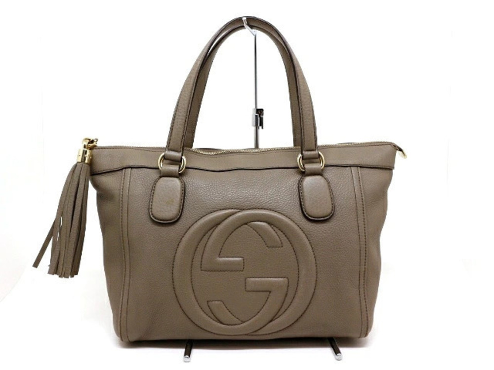 Gucci Tote Bag Handbag Soho Gray